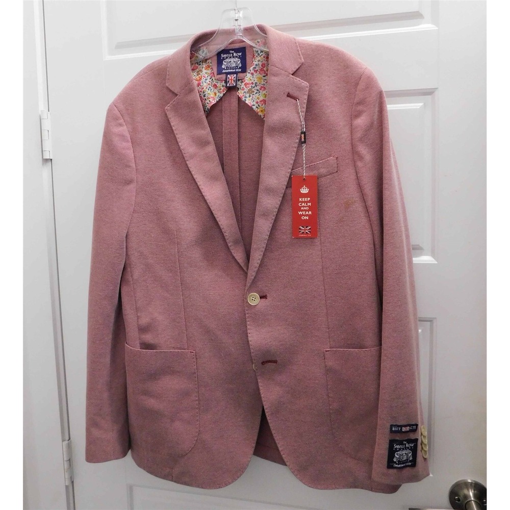 New Saville Row Company Red White Tweed Blazer‎ Jacket sz M